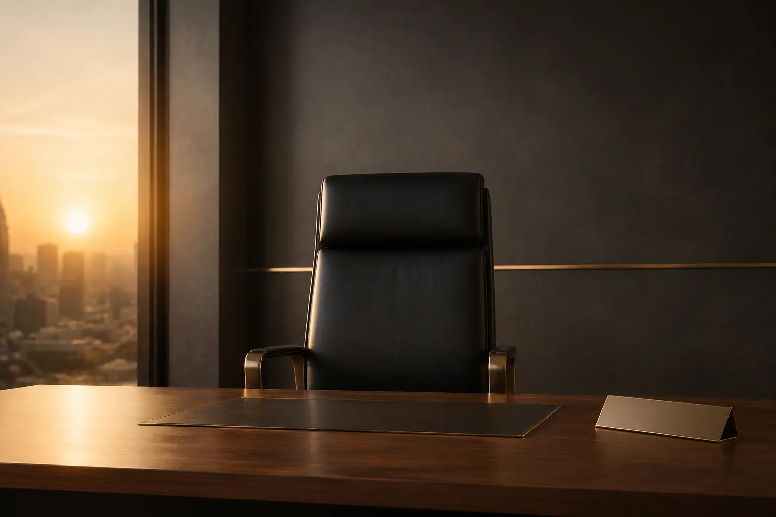 One empty chair in a quiet final interview room
